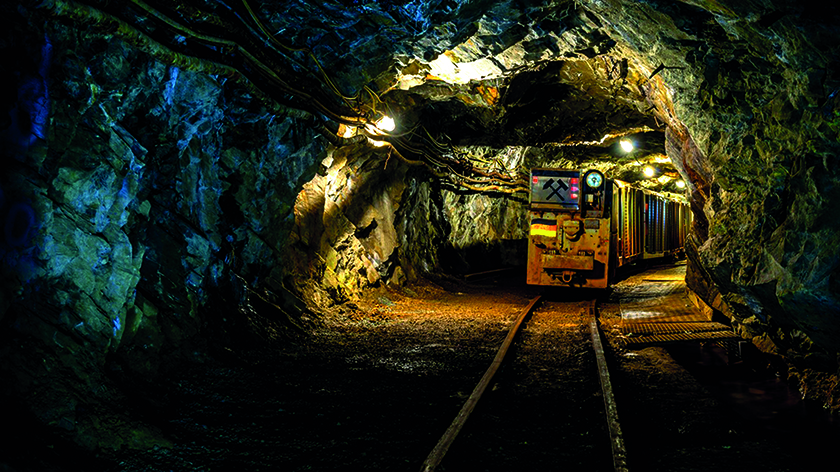 Banner Bergwerk, Grubenbahn 425 cm x 240 cm